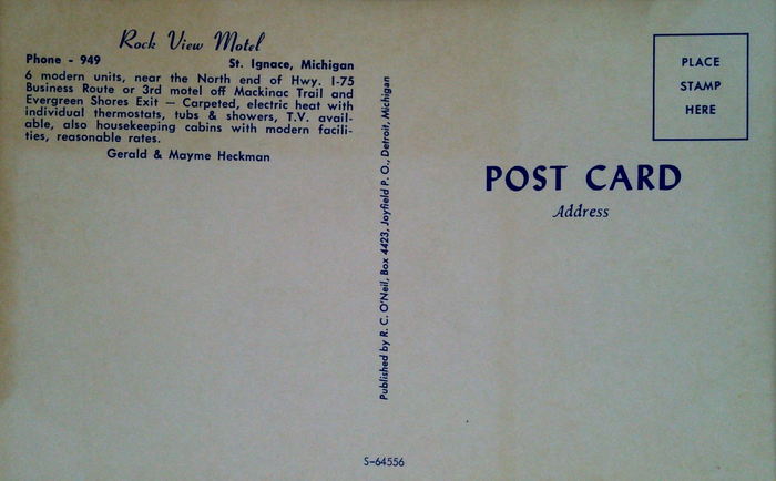 Bear Cove Inn (Rock View Motel, Rockview Motel) - Vintage Post Card